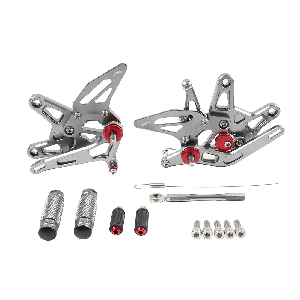 Pair Front Foot Pegs Footrest Brackets for Kawasaki Ninja ZX6R (2005–2008)