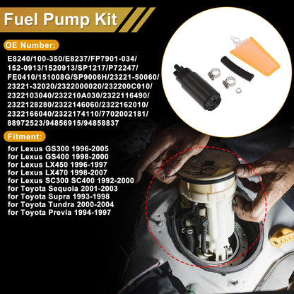 Set of 2 Fuel Pumps for Lexus GS300 (1996–2005) Replaces E8240 Rubber Electric