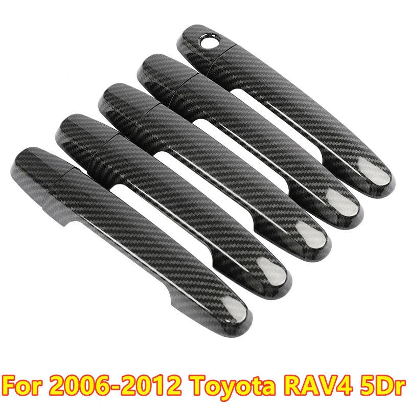 Carbon Fiber Side Door Handle Cover Trim Decor for Toyota RAV4 (2006–2012)