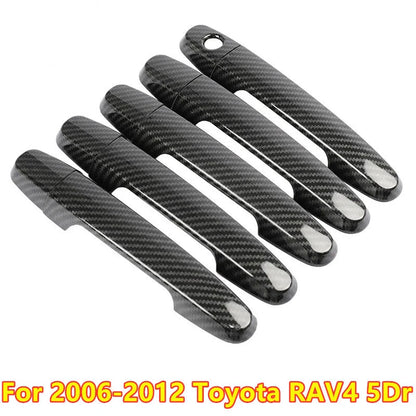 Carbon Fiber Side Door Handle Cover Trim Decor for Toyota RAV4 (2006–2012)