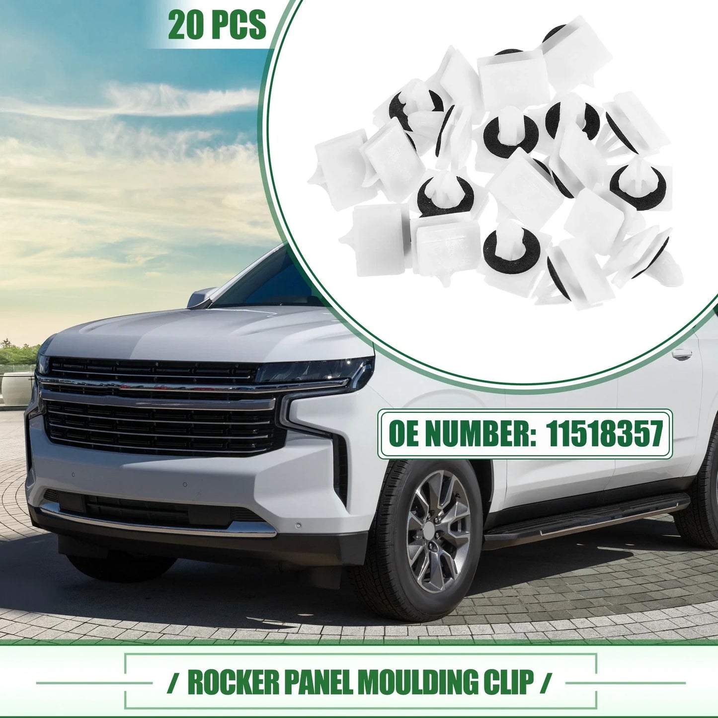 20 x Rocker Panel Clips for Chevrolet Avalanche (2007-2013)