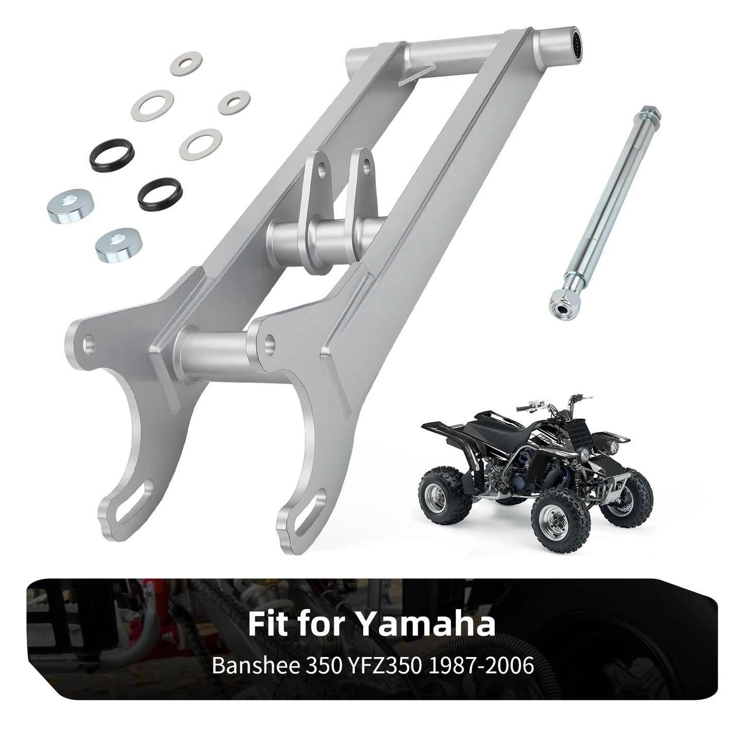4" Extended Chrome Rear Swingarm for Yamaha Banshee 350 (1987–2006)