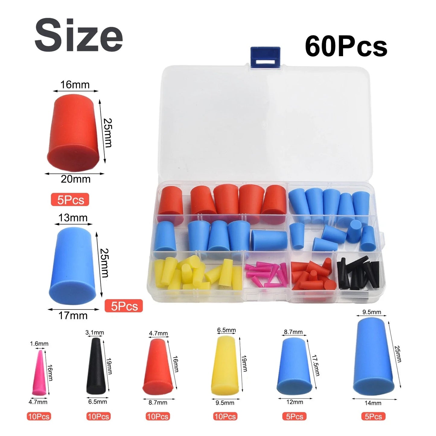 60 Pcs High Temp Silicone Cone