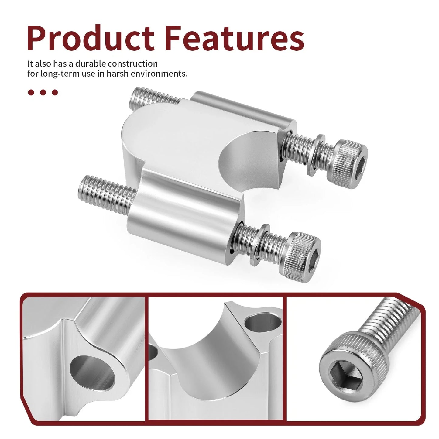Handlebar Risers 7/8 Silvery 30mm for Honda Yamaha Suzuki