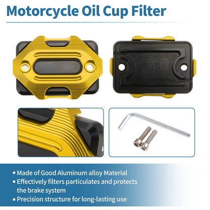 Set of 1 Oil Cup Filter for Motorcycle (Aluminum Alloy, Gold Tone)
