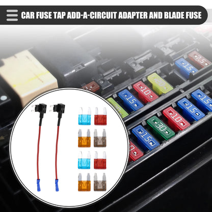 Set of 1 Circuit 12V Mini Fuse Tap w/ 5A 7.5A 10A 15A ATM APM Blade Fuse