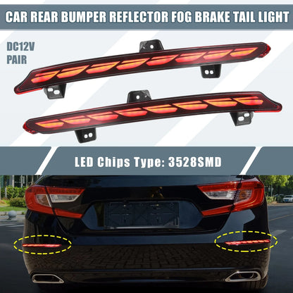 2 x Rear Bumper Reflector LED Brake Turn Signal Lights for Honda Accord (2018-2022)