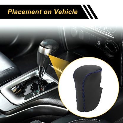 Gear Shift Knob Cover for Honda Accord (2008–2012) Black Blue Faux Leather