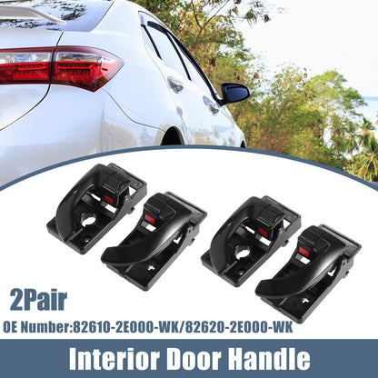 2 Pair Interior Door Handle for Hyundai Tucson (2005–2009) Black