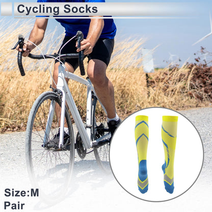 Cycling Socks Shock Absorption Size M High-cut Yellow Blue