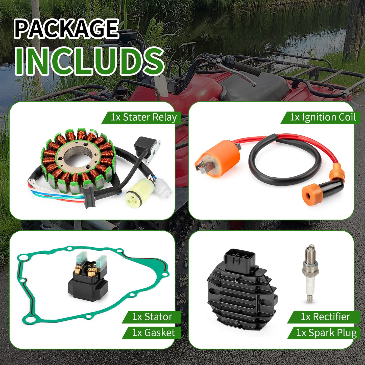 Stator & Rectifier Ignition Coil Gasket Kit for Yamaha Bear Tracker 250 (2000–2007)