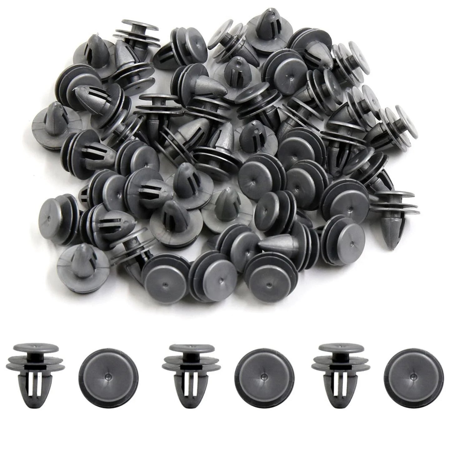 50 x Gray Plastic Car Rivets Bumper Retainer Clips 9mm for Honda