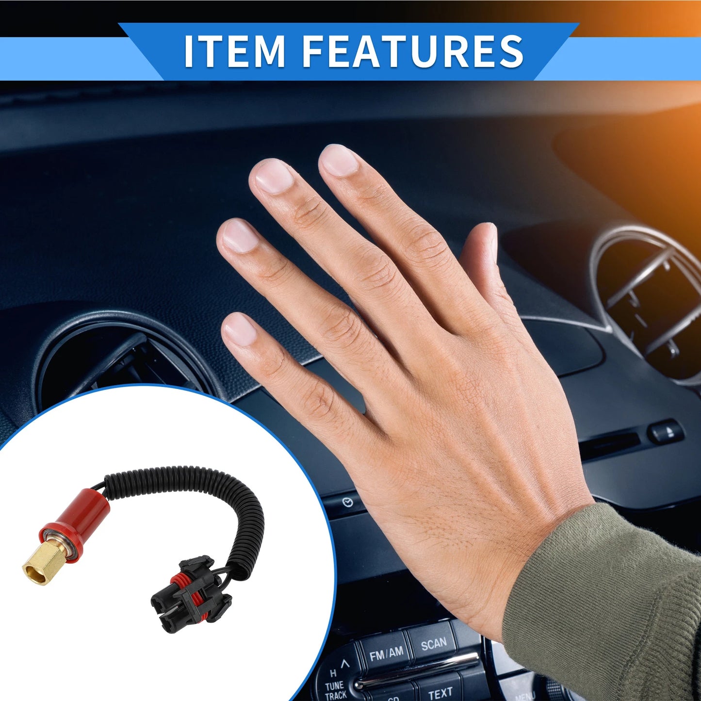 A/C Pressure Switch Sensor for Case Skid Steer Loader TR270 TR310 TR320 TR340