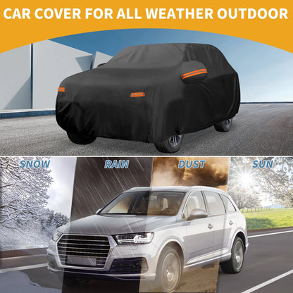 Car Cover Waterproof All Weather for Audi Q3 (2012–2022) Black 190T-PU