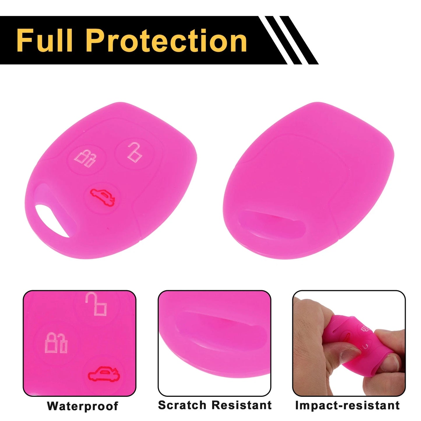 Magenta Car Key Case for Ford Courier (2016–2023) - 3 Buttons