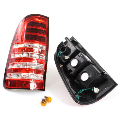 Set of 2 Red Clear LED Tail Lights for Toyota Hilux MK6 SR5 (2005–2015)