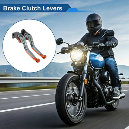 Brake Clutch Levers for Yamaha YZF-R7 (2021–2025) Titanium Orange End 1 Pair