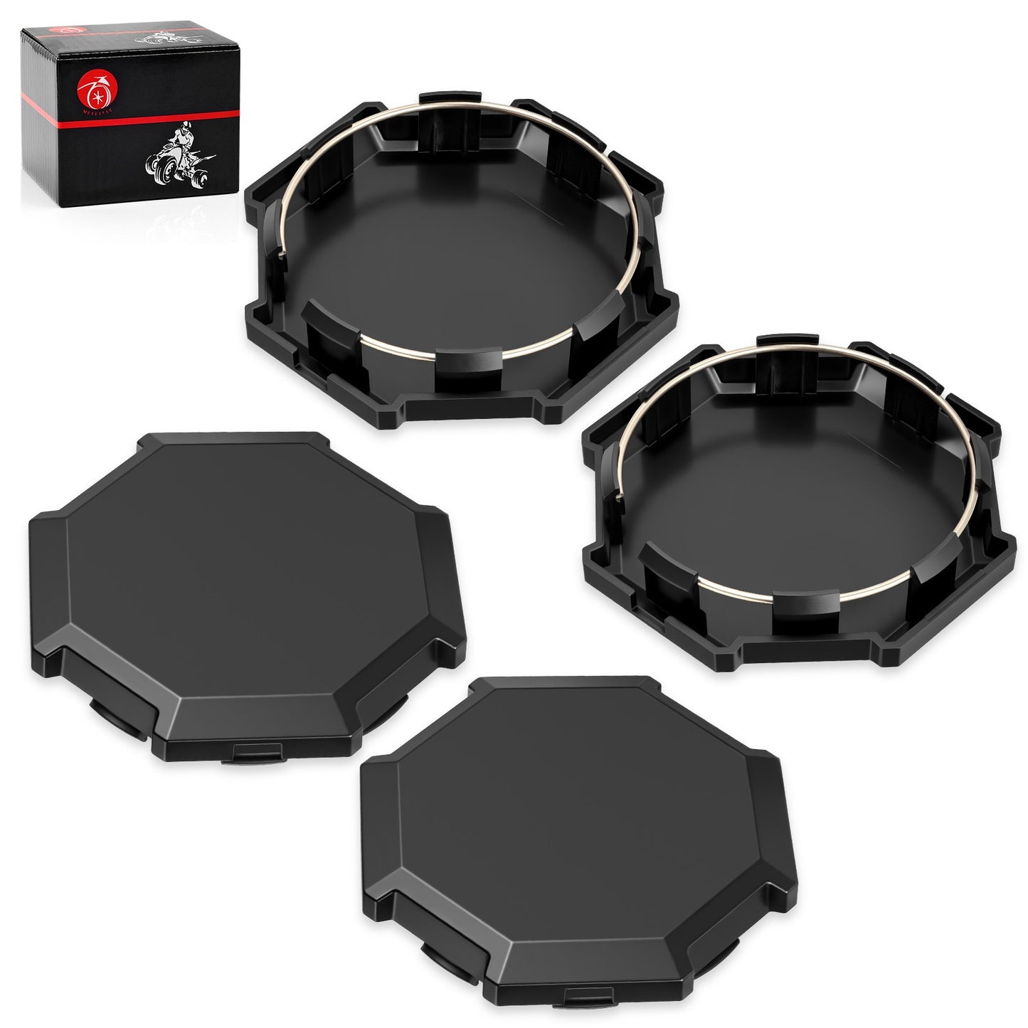 Set of 4 Center Hub Wheel Caps for Polaris Sportsman 850 1000 (2013–2021)