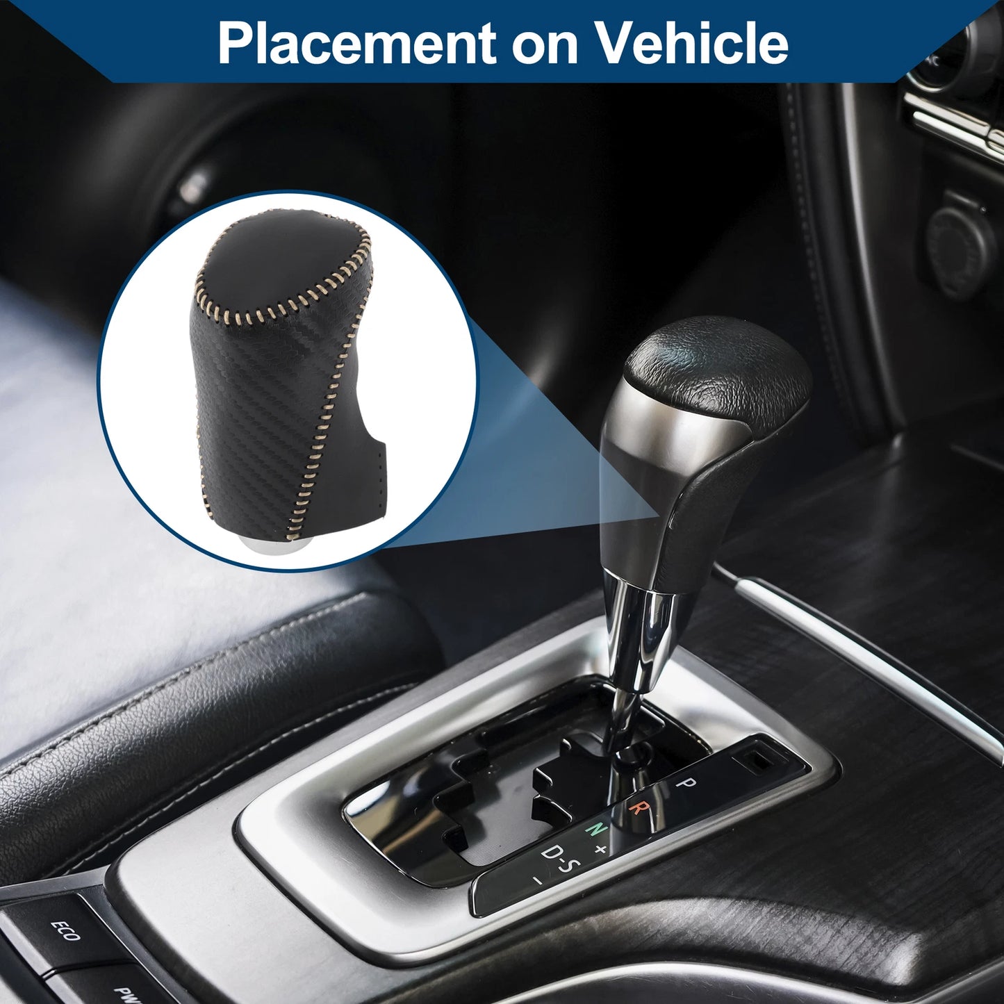 Gear Shift Knob Cover for Chevrolet Malibu (Black Carbon Fiber)