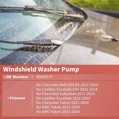Windshield Washer Pump for Cadillac Chevy GMC (2021–2024) No.84801575