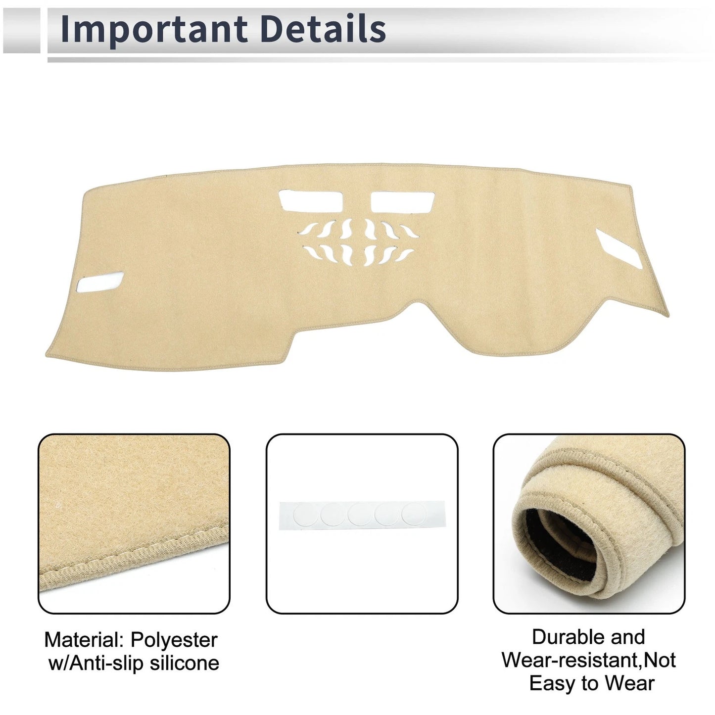 Dashboard Cover Mat for Volkswagen Golf 8 (2021–2024) Sun Protector Beige