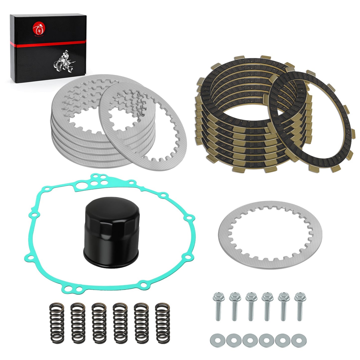Clutch Steel Friction Plates Gasket Kit for Yamaha YZF-R6 (2003–2005) YZF-R6S (2006–2009)