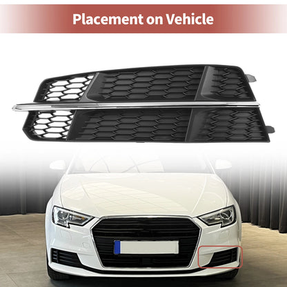 Fog Light Grill for Audi A6 C7 S-Line (2015–2018) Black Silver Tone