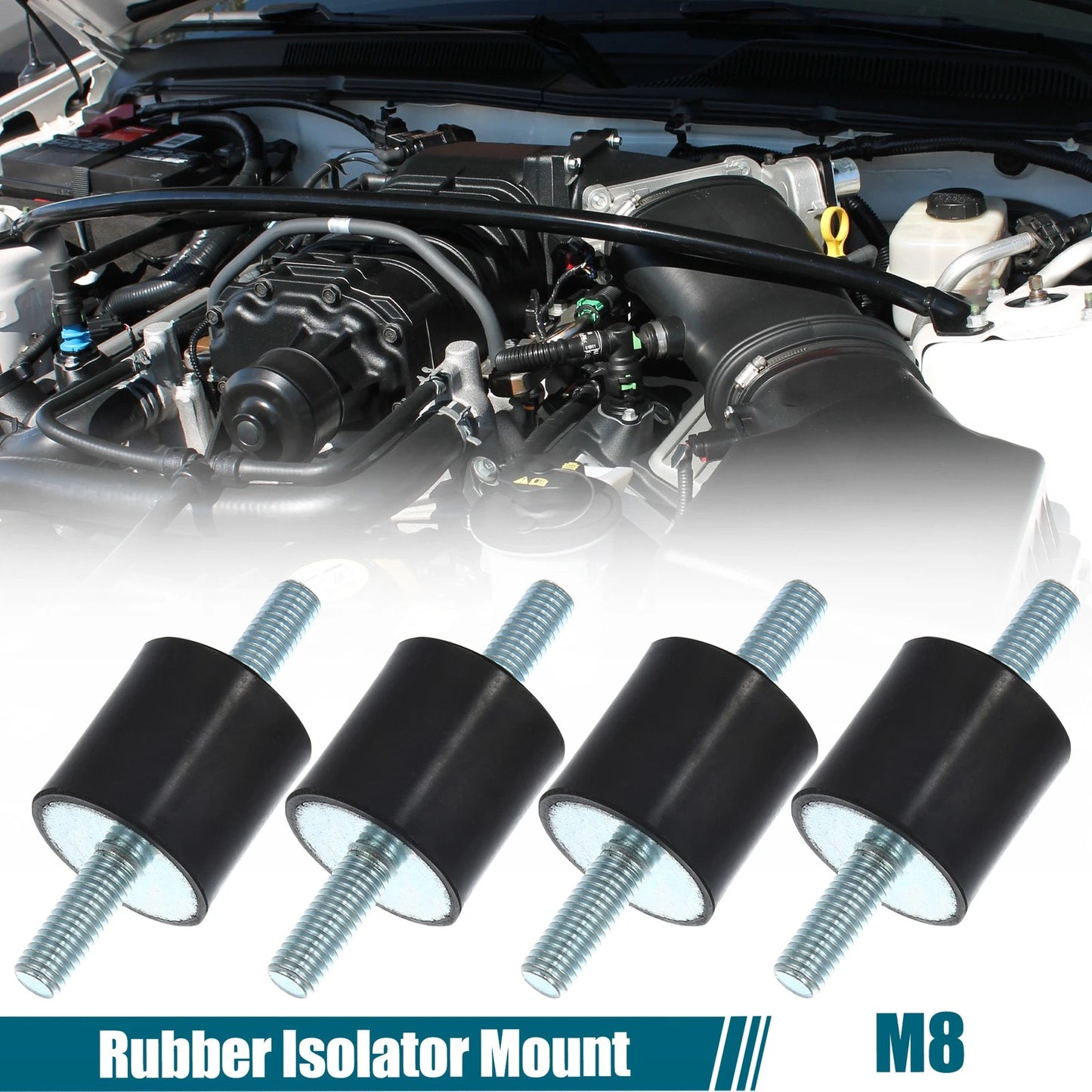 Set of 4 M8 Anti Vibration Rubber Isolator Dampers for Cars (30x30mm)