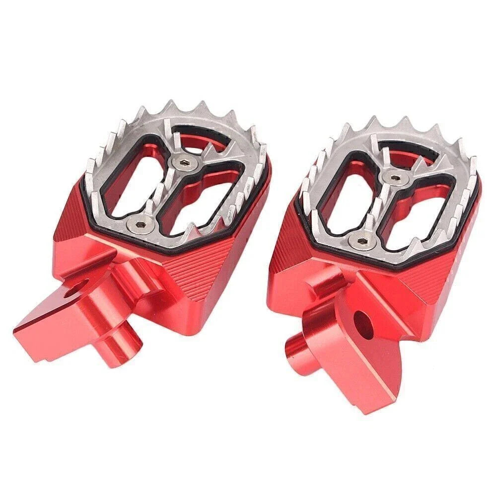 Red Shark Teeth Dirt Bike Foot Pegs for YAMAHA YZ85 YZ125 YZ250 YZ450F (1999-2015)