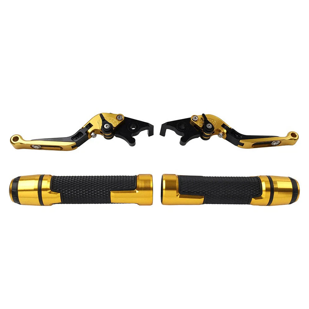 Gold Extendable Brake Clutch Levers Grip Set for Kawasaki Z650 Z900 (2017-2023)