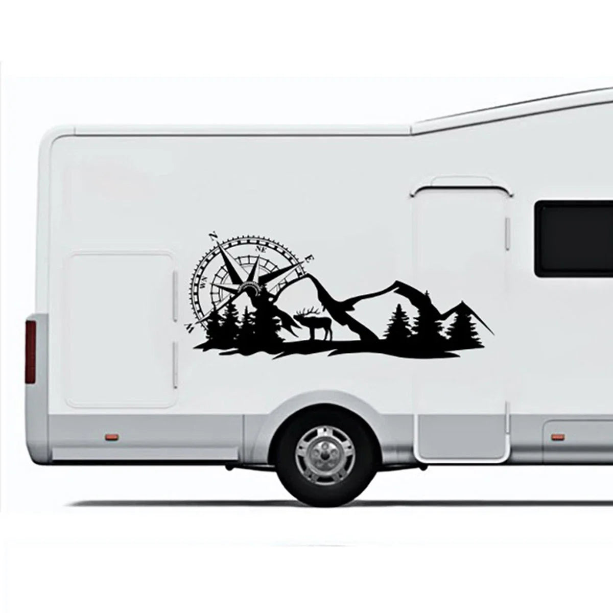 Car RV Truck Sticker Compass Tree Forest Decal Side Graphic for Cars/RVs/Trucks