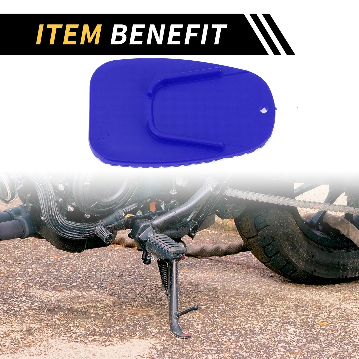 Set of 2 Universal Motorcycle Kickstand Pads 3.54"x2.36" Blue
