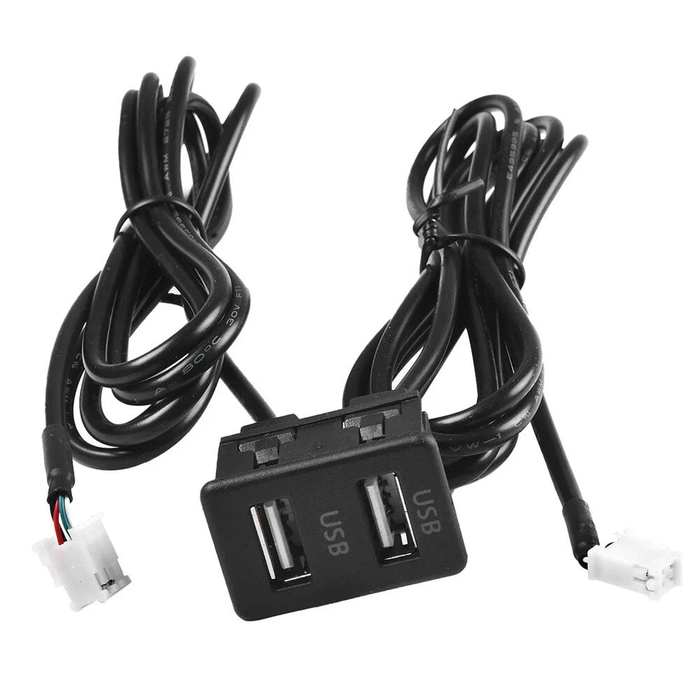 4.6 Pin to Dual USB Port Extension Cable Adapter for Car Multimedia Head Unit