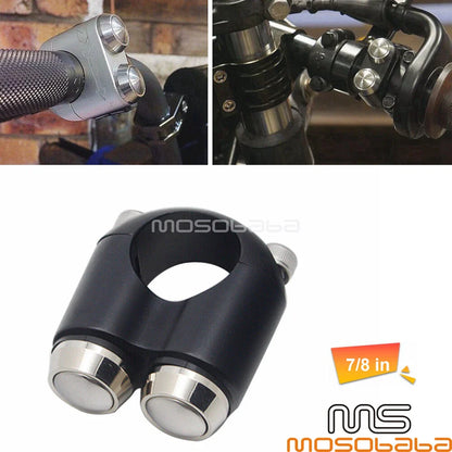 Low Profile 7/8'' Handlebar  Button Switch Horn Light Control for Suzuki Honda