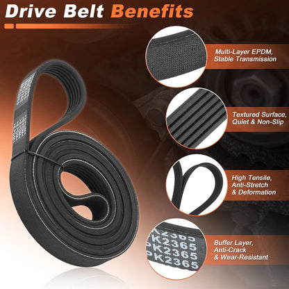 Serpentine Belt 6PK2365 for Chevy Silverado, Suburban, GMC Sierra, Yukon