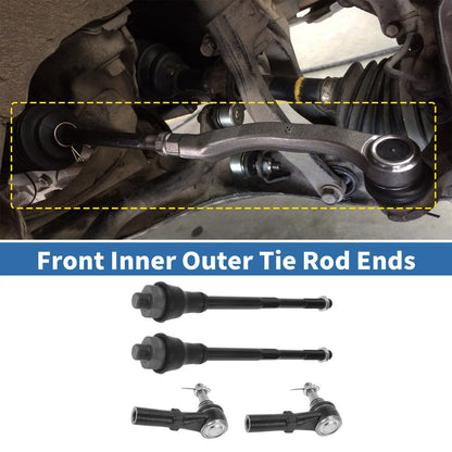 4pcs Front Inner Outer Tie Rod End Link for GMC Sierra 2500 HD (2011–2019)