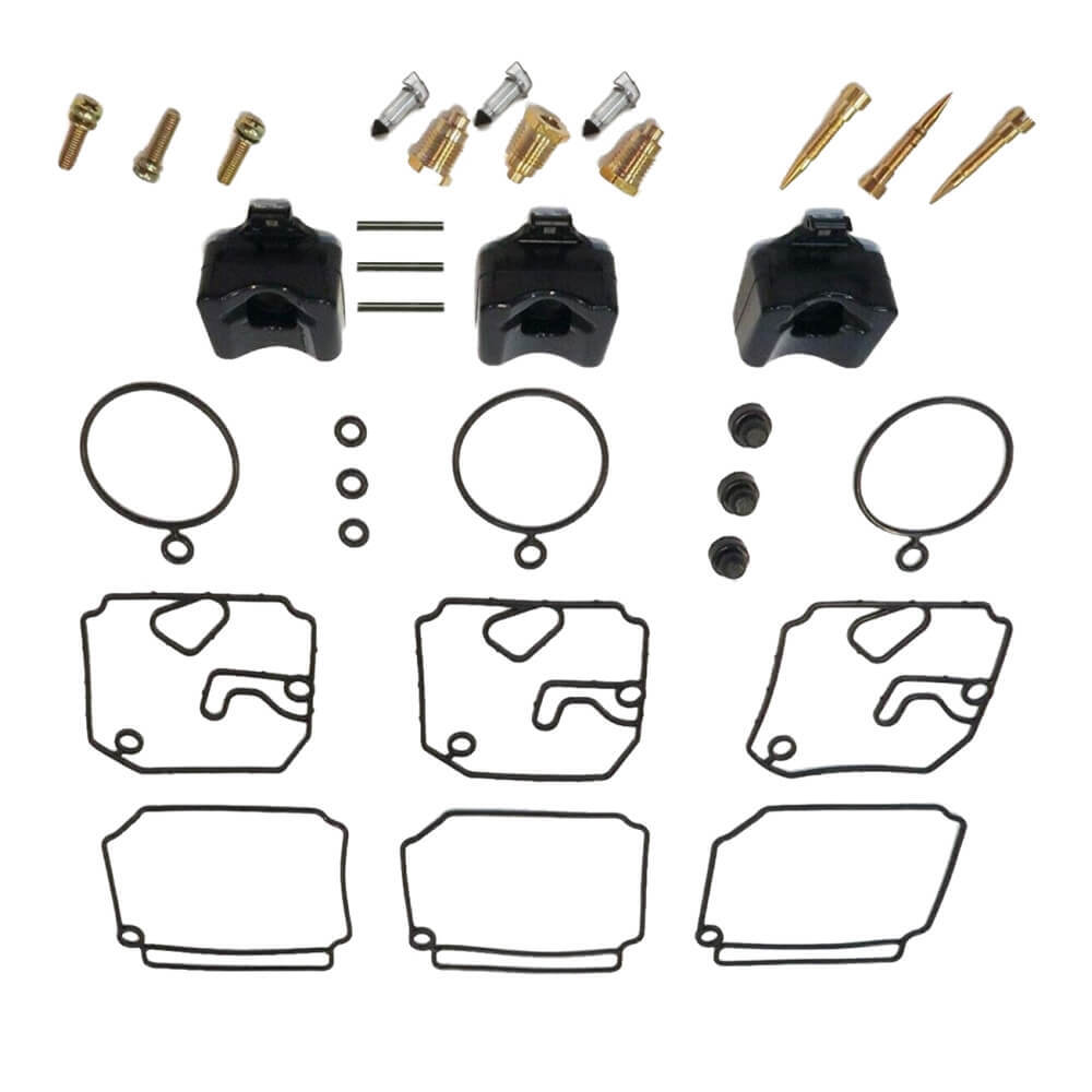 3-Pack Carburetor Rebuild Kit for Yamaha Outboard 2-Stroke (1989–2009)