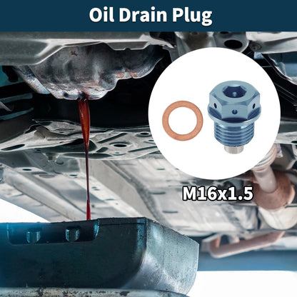M16x1.5 Magnetic Oil Drain Plug for Universal Applications (1 Pc)