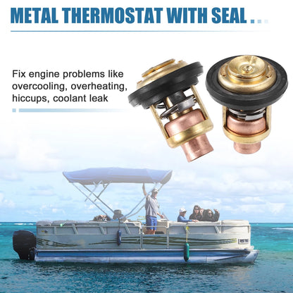 2pcs Marine Thermostat Kit for Mercury Marine V-6 135-200HP (143 Degree)