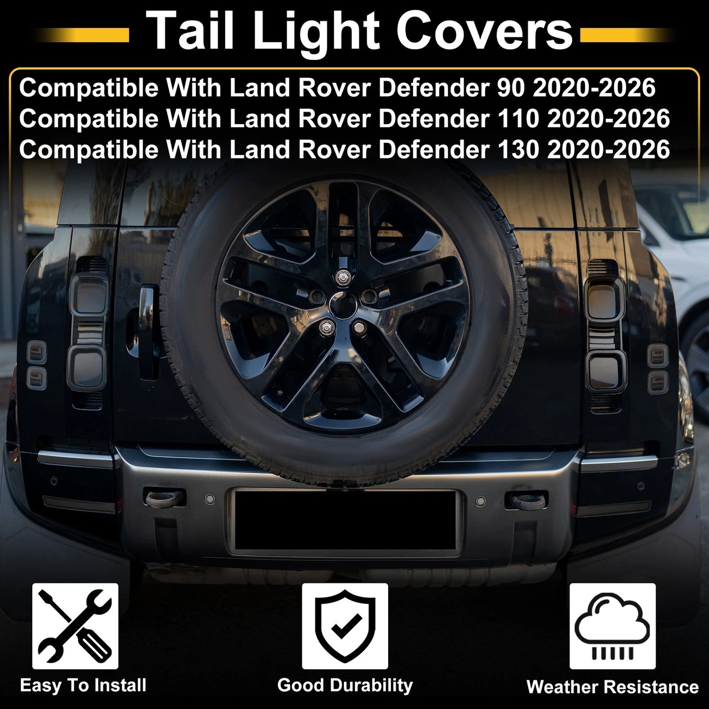 Tail Light Cover Trim for Land Rover Defender 90 (2020–2026) 8 Pcs