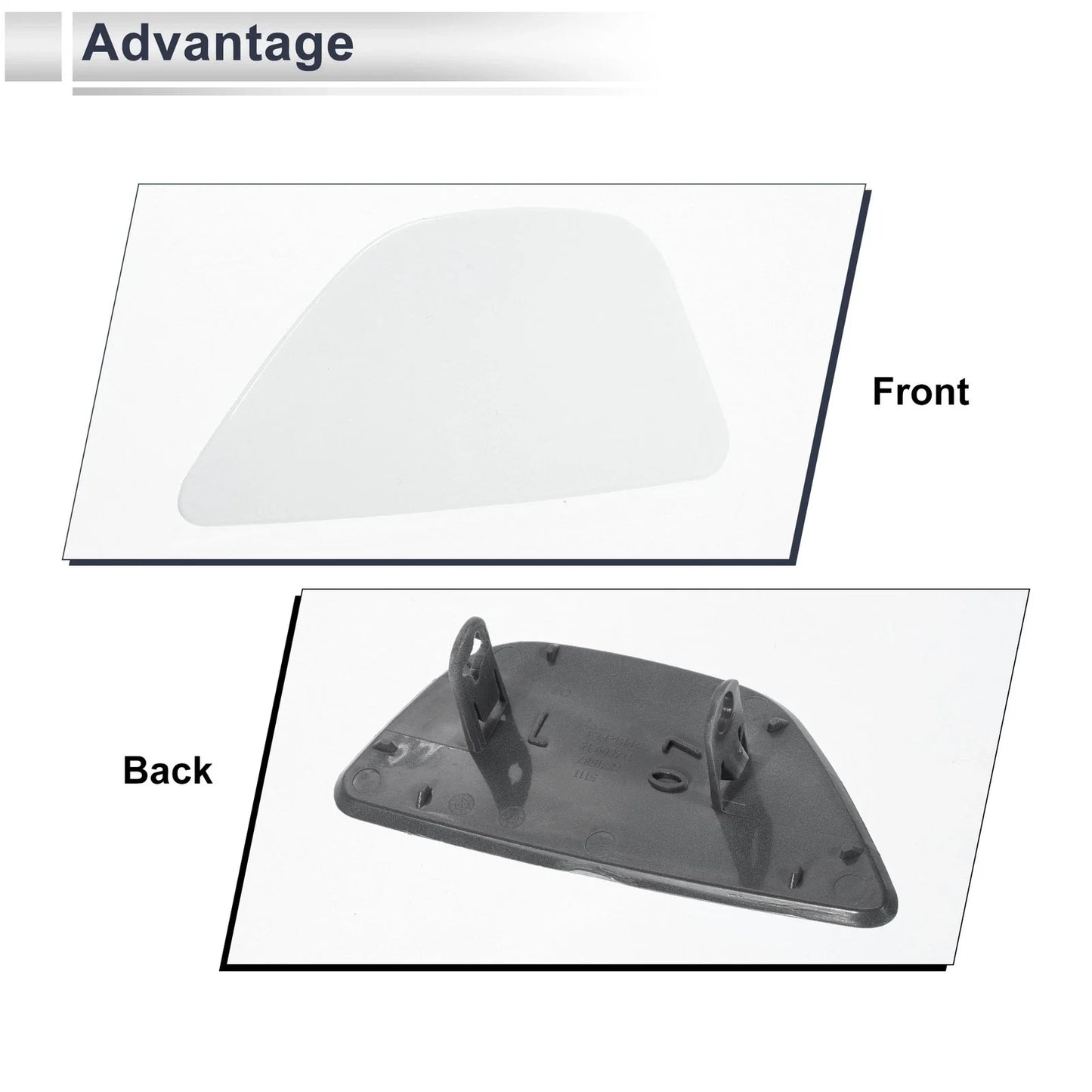 Front Left Side Bumper Headlight Washer Nozzle Cover Cap for BMW 535i White