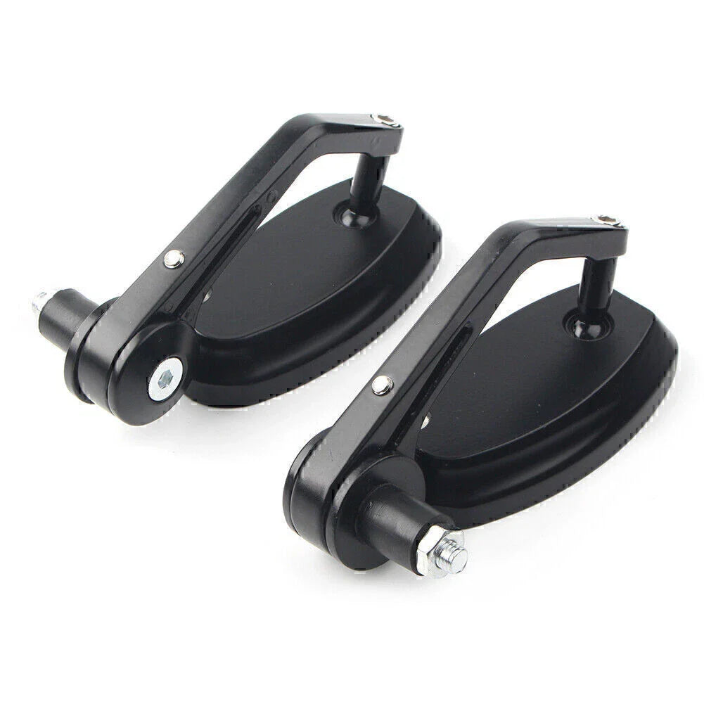 7/8" Aluminum Rear View Side Mirrors for Motorcycle - Black