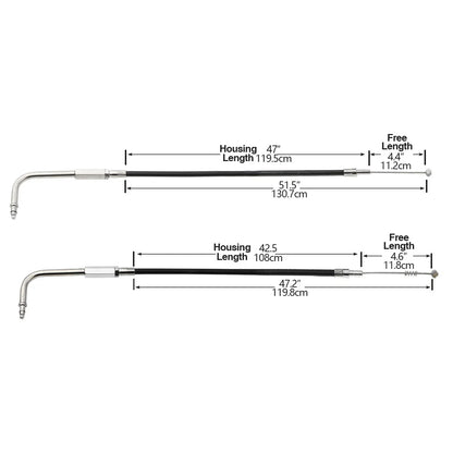 Throttle Cables 130cm for Harley Sportster XL883 XL1200 (2004-2023)