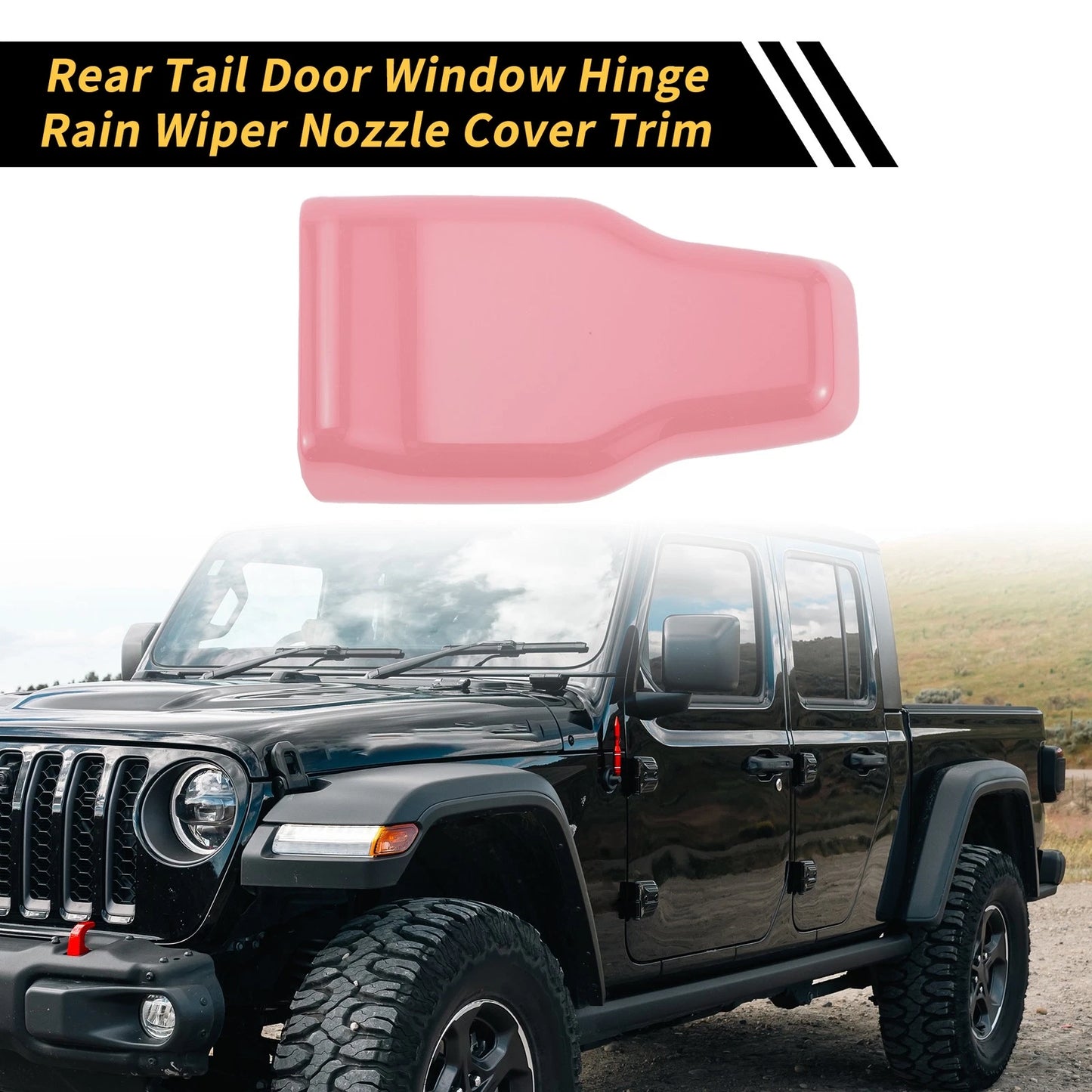 Set of 1 Rear Tail Door Window Hinge Wiper Nozzle Cover Trim for Jeep