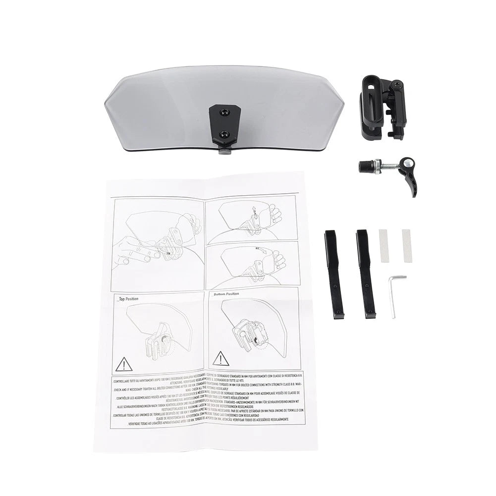 Adjustable Motorcycle Clip-On Windshield Extension Air Deflector
