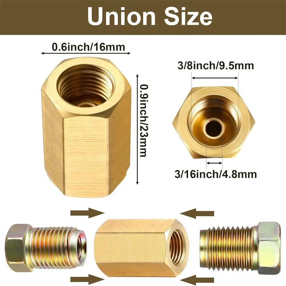 3/8" x 24 Brake Line Fittings Kit for 3/16" Brake Lines
