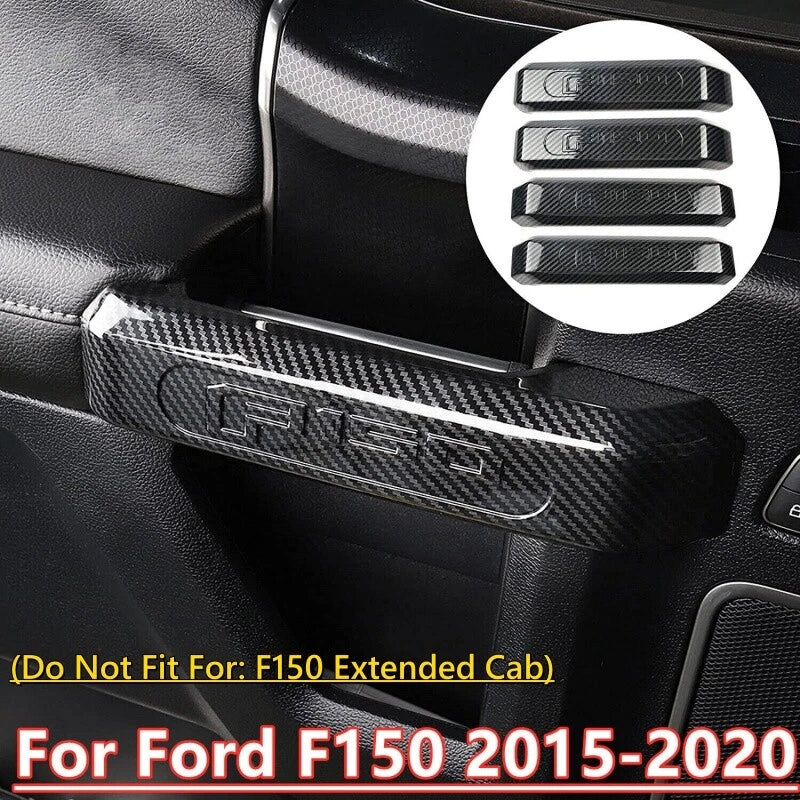 4x Carbon Fiber Door Handle Cover Trim for Ford F-150 (2015–2020)