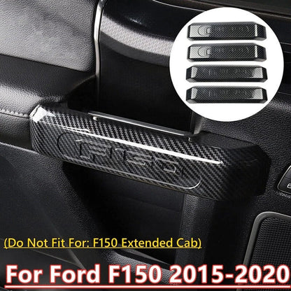 4x Carbon Fiber Door Handle Cover Trim for Ford F-150 (2015–2020)
