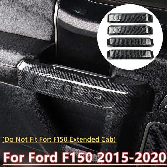 4x Carbon Fiber Door Handle Cover Trim for Ford F-150 (2015–2020)