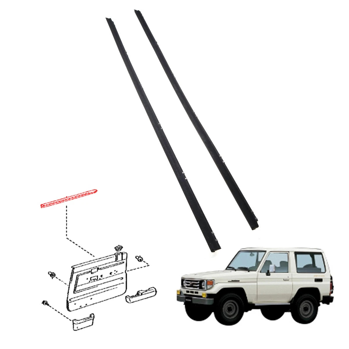 Door Glass Inner Weatherstrip for Toyota Land Cruiser (FZJ76, GRJ79)
